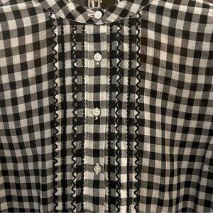 NWT J.Crew Gingham Popover with Ruffle detail